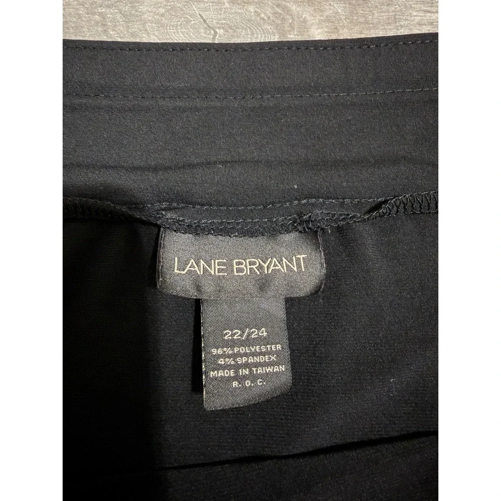Lane Bryant Midi Skirt 22/24 Black Plus Pull On A-Line Stretch Jersey Whimsical